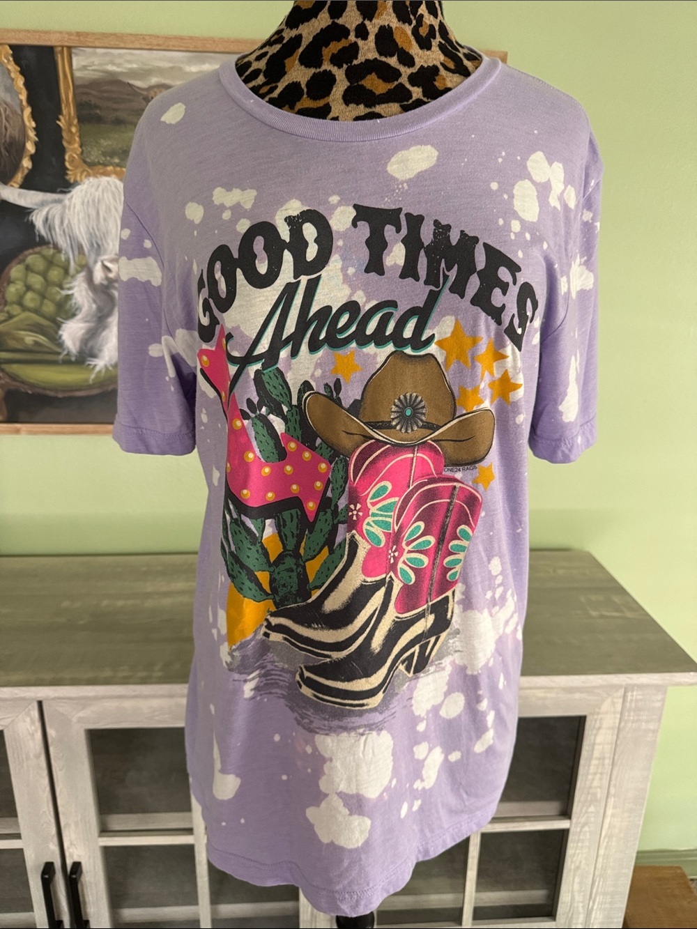 Good Times Ahead Western Tee with Tie Dye
